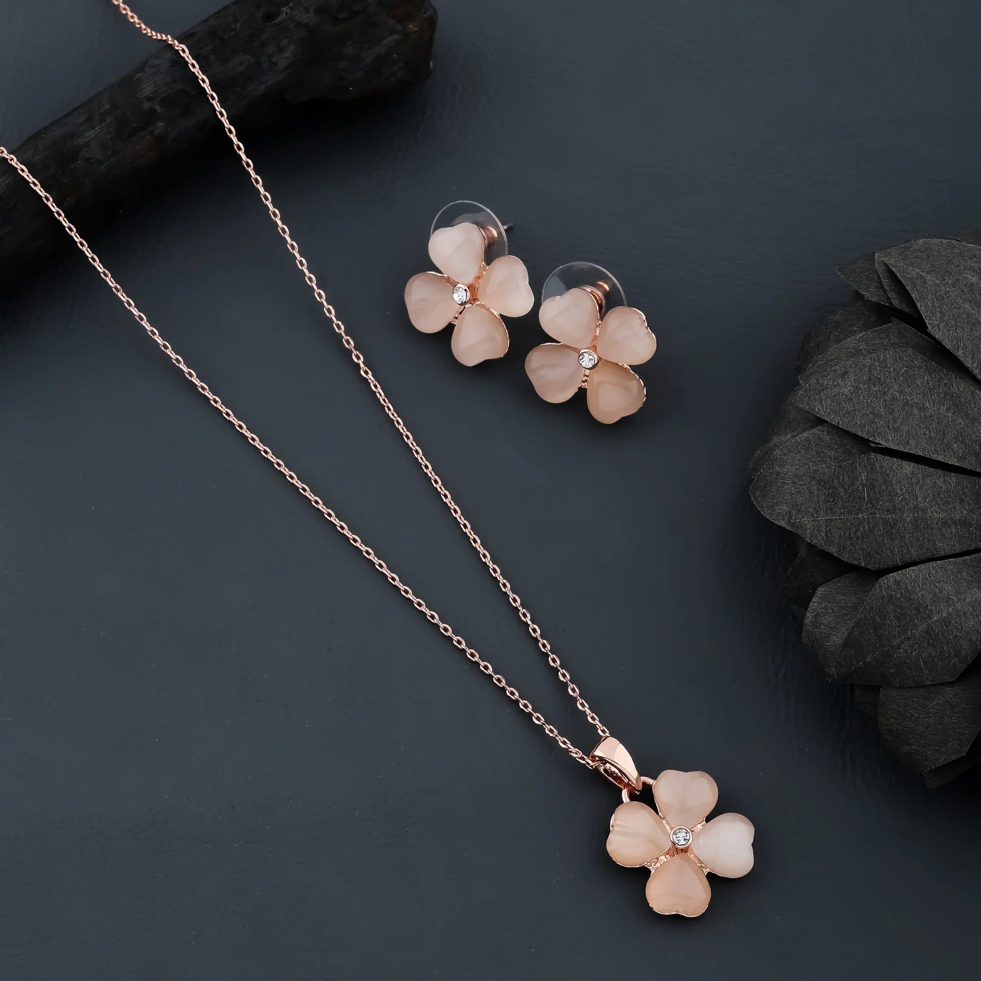 Daisy Chain Necklace Set (Rose Gold)