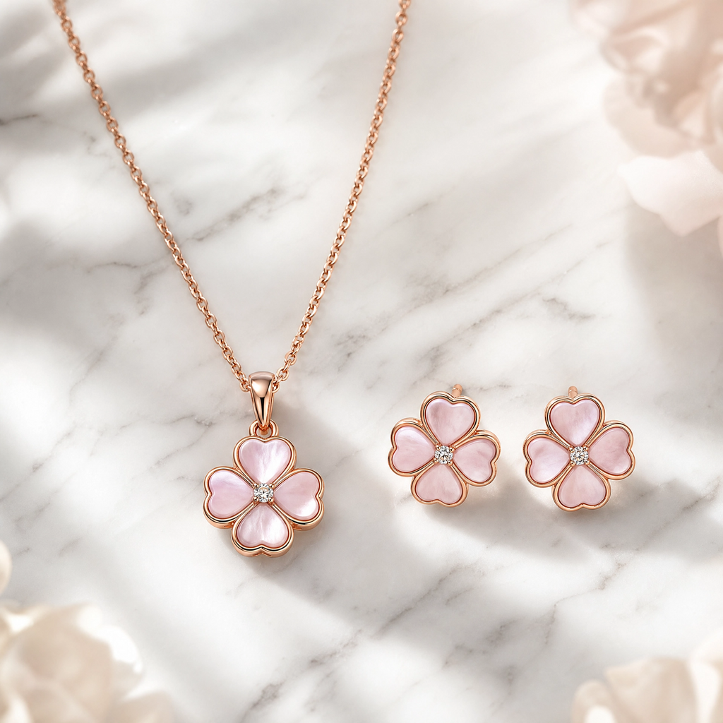Daisy Chain Necklace Set (Rose Gold)