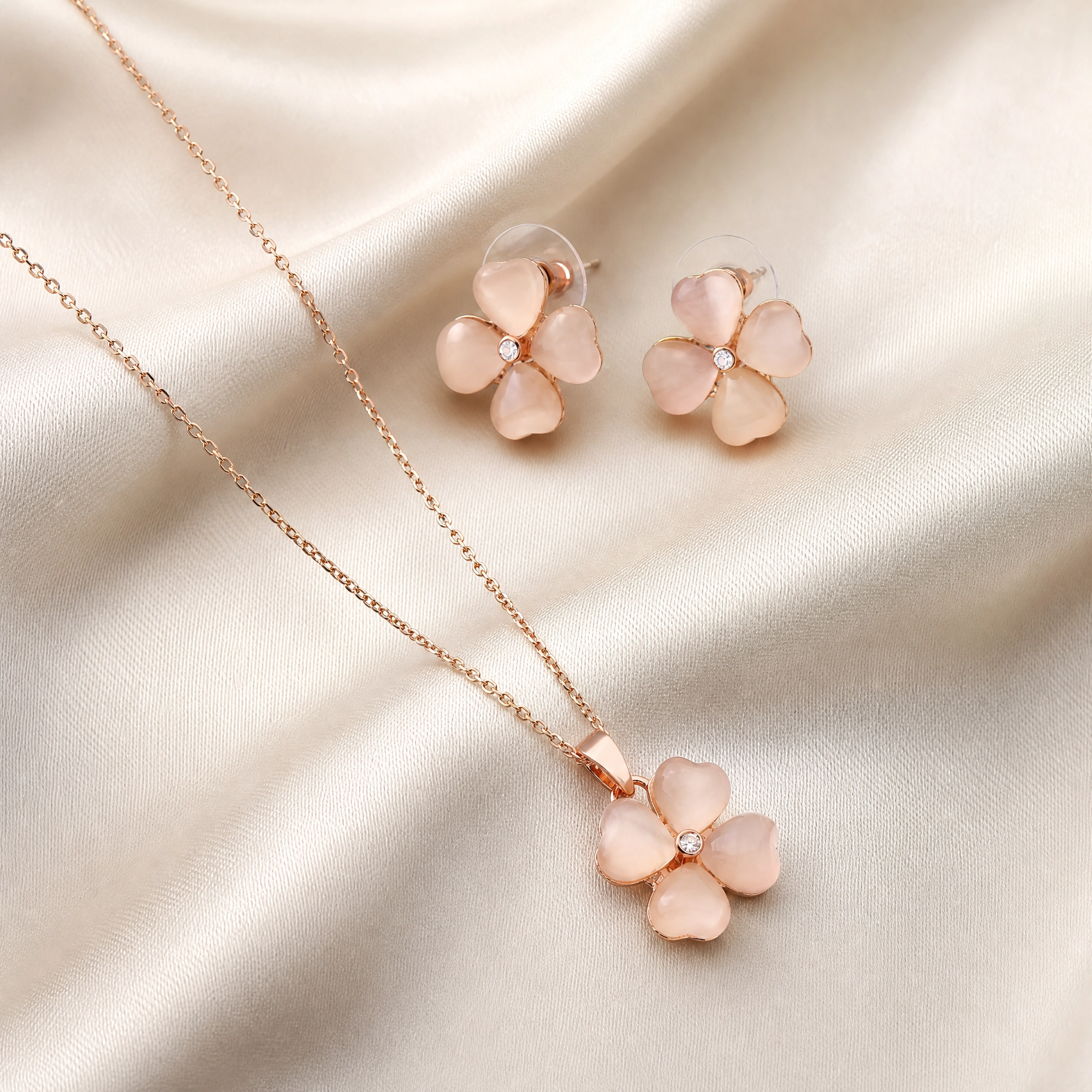 Daisy Chain Necklace Set (Rose Gold)